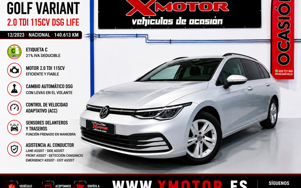VOLKSWAGEN Golf Golf Variant 2.0TDI 85kW Life DSG - 16990€ en Valladolid